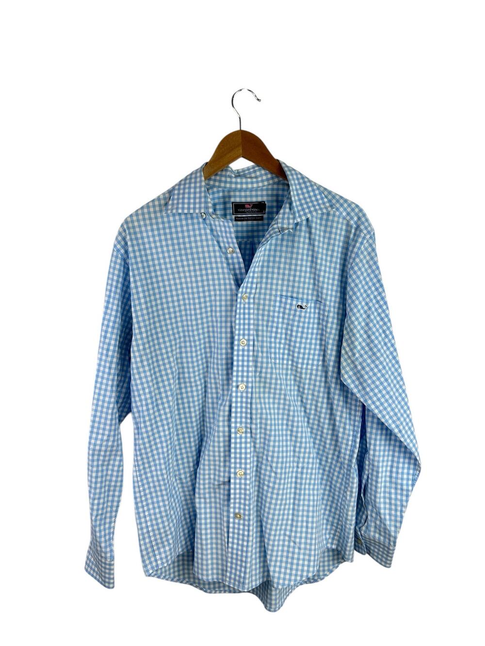 Vineyard Vines Tucker Men's Blue Plaid Checkered Classic Button Up Shirt Top M